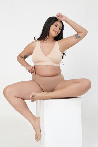 High-Waist Cotton Comfort Hipster (Pack of 4) (Black, Blush, Grey Melange & Light Skin)