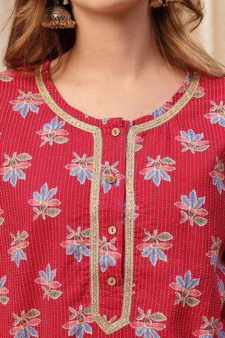 Red Booty Cotton fabric; soft, breathable material for daily comfort and wear.