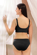 247 Extra Support Cotton Feeding Bra with Adjuster - Black