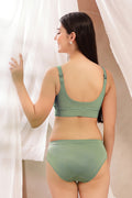 247 Extra Support Cotton Feeding Bra with Adjuster - Medium Green