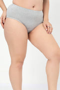 Cotton High-Rise Hipster - Grey Melange
