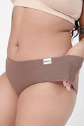 Sera Broad Rib Mid Rise Hipster - Mocha