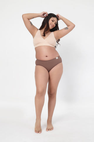 Sera Broad Rib Mid Rise Hipster Pack of 3 - (Blush, Mocha, Black)