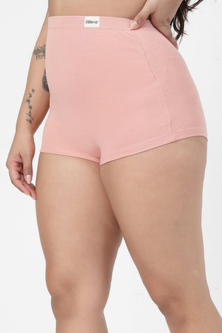 House of Zelena Over-the-Belly (Rib Textured) Pregnancy Panty  in Rose gold for comfort.