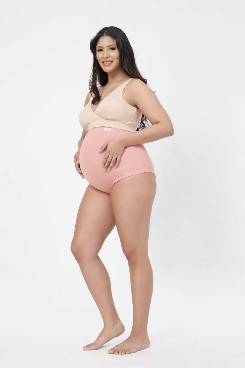 Pregnancy Panty – Over-the-Belly (Rib Textured) - Rose gold