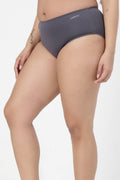 Dark Grey cotton panty featuring stretchable cotton fabric for all-day wear.