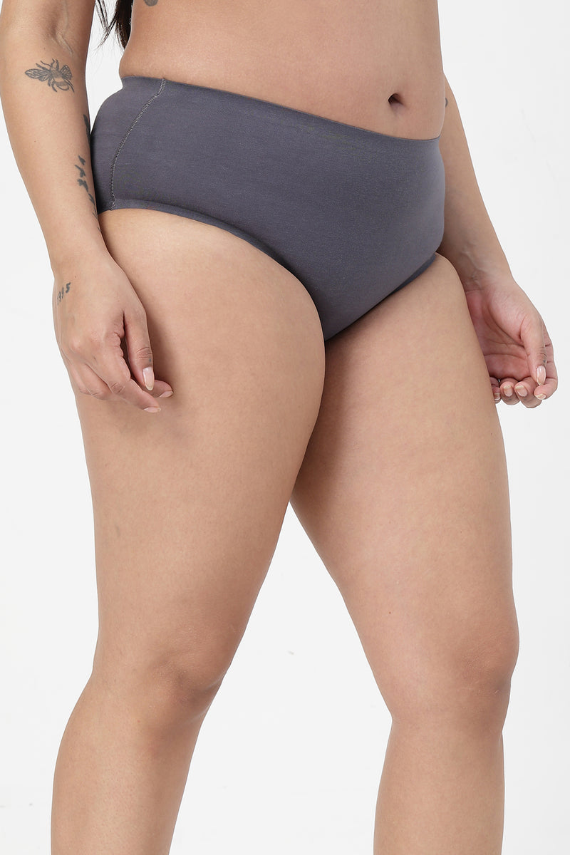 The Invisible Panty (Cotton | High Rise | Dark Grey)