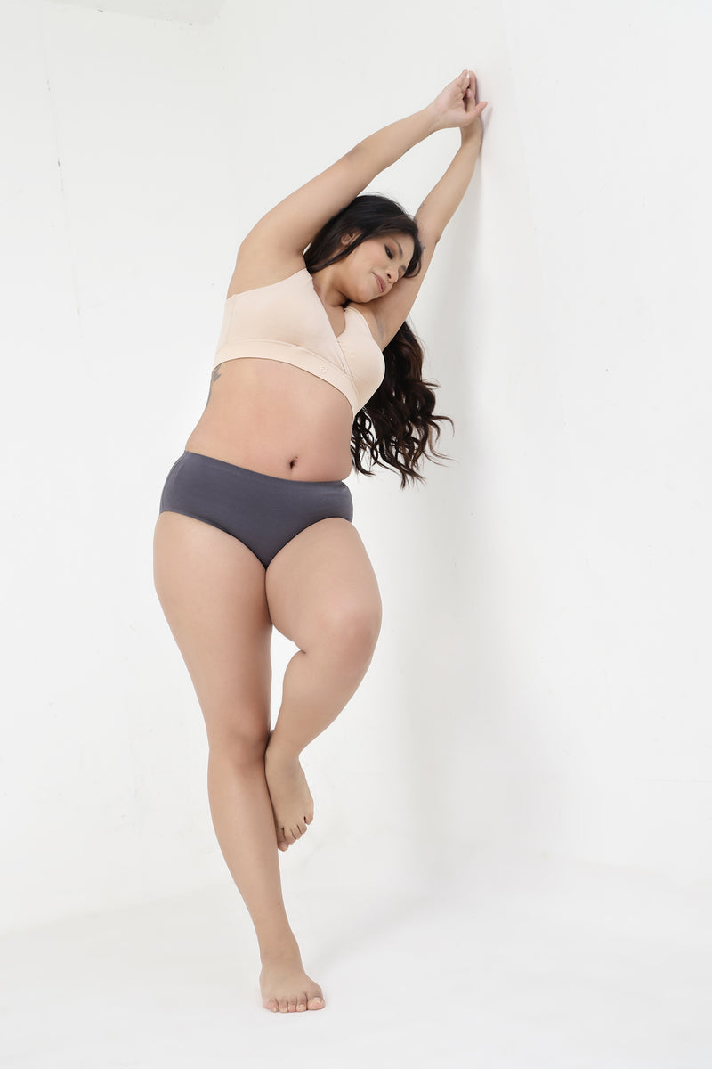 The Invisible Panty (Cotton | High Rise | Dark Grey)