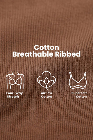 Lira Ribbed Cotton Nursing Padded Bra - Mocha