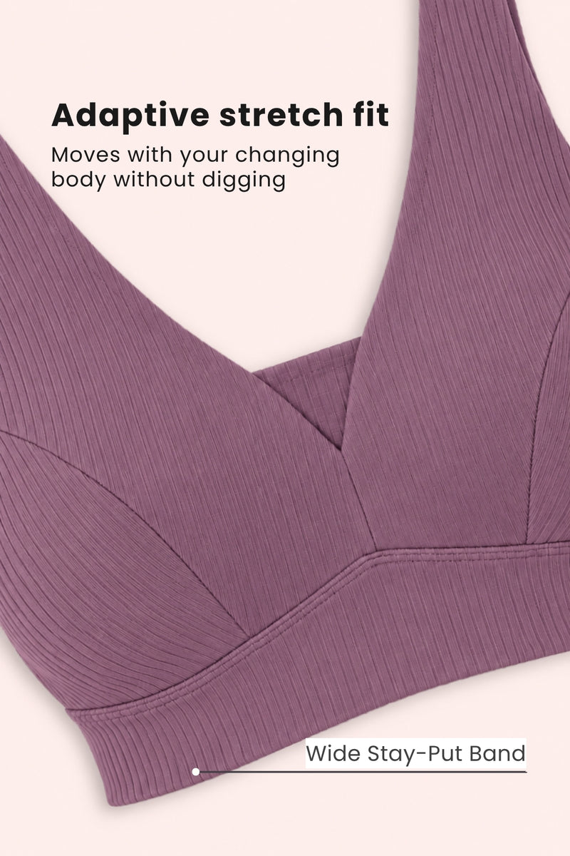 Natural Shape Wide Rib Bra - Purple