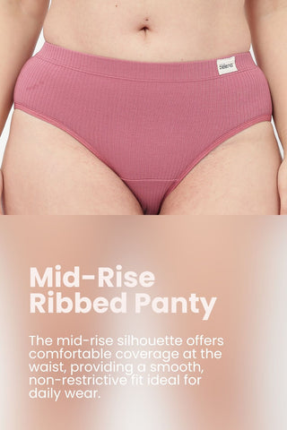 Sera Broad Rib Mid Rise Hipster - Blush