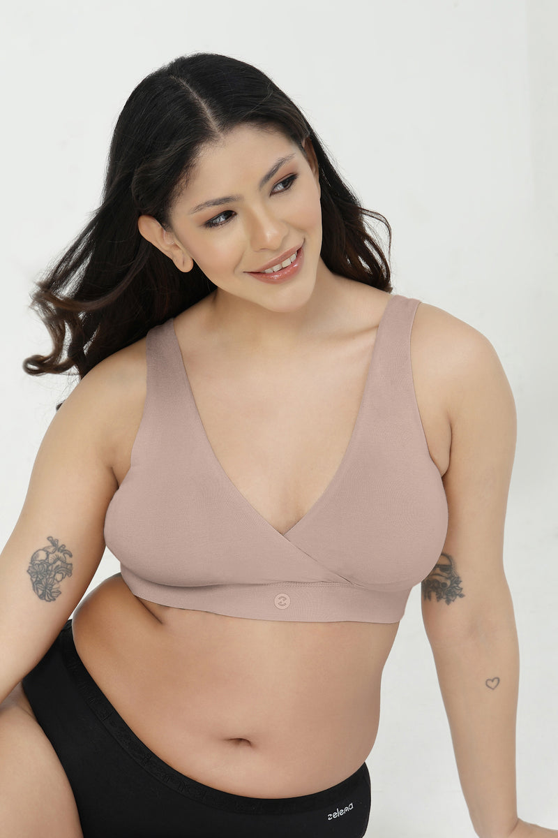247 (Upgraded) Modal Padded Maternity Feeding Bra - Light Skin