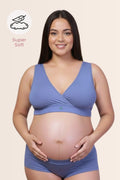 247 (Upgraded) Royal Blue Modal Padded Maternity Feeding Bra