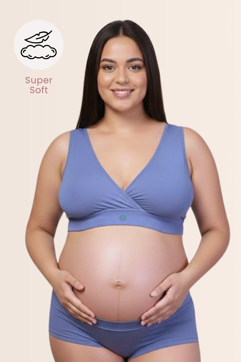 247 (Upgraded) Royal Blue Modal Padded Maternity Feeding Bra
