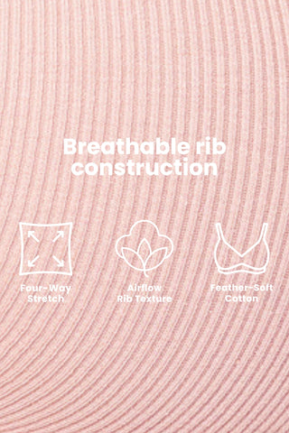 Zena Fine-Rib Bra Pack of 2 - (Rose Gold & Grey Melange)