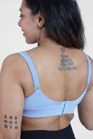 M-Blue Feeding Bra; quick-dry formula and moisture management keeps the mother fresh.