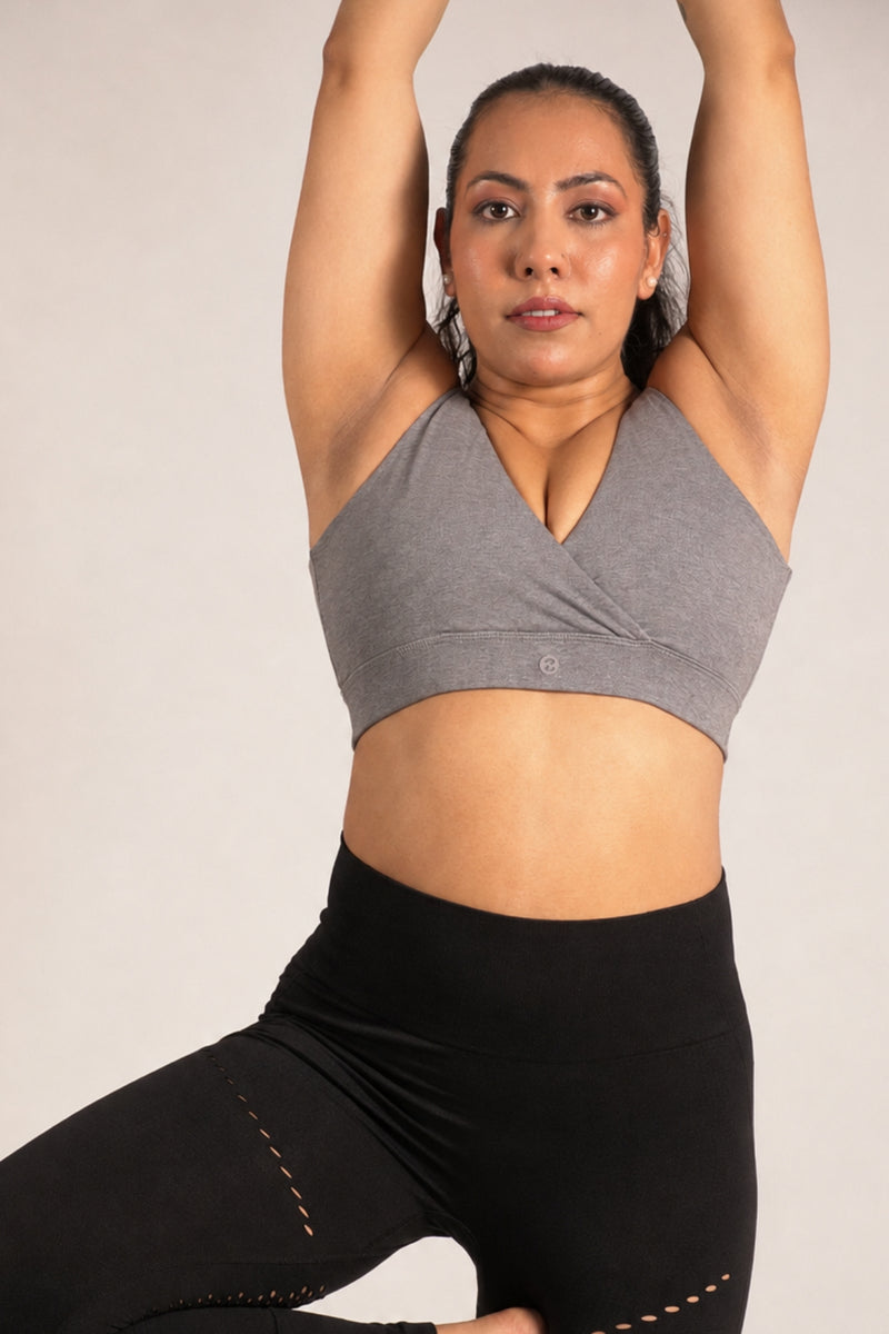 247 Extra Support Cotton Feeding Bra with Adjuster - Melange Anthrea