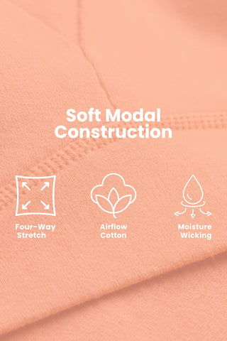 Fixed Padded Modal Maternity Bra with Support - Coral