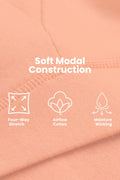 Fixed Padded Modal Maternity Bra with Support - Coral