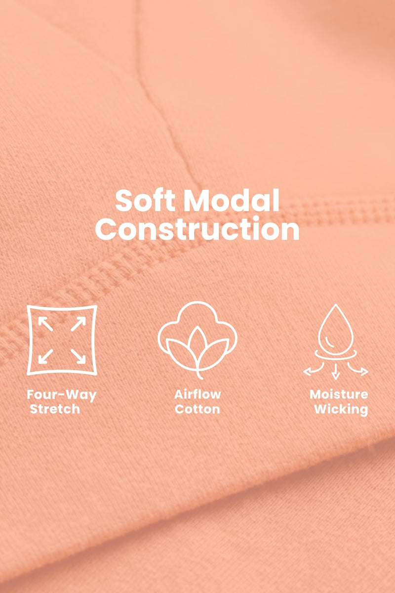 Fixed Padded Modal Maternity Bra with Support - Coral
