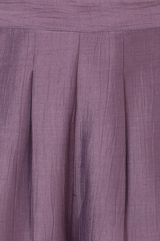 Purple Maternity Kurti Pant Set with Zipless Feeding & Pocket