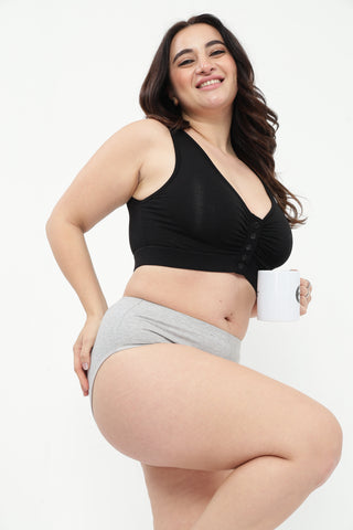 High-Waist Cotton Comfort Hipster (Pack of 4) (Black, Blush, Grey Melange & Light Skin)