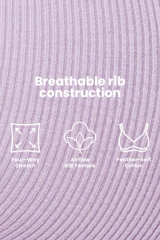 Zena Fine-Rib Bra Pack of 2 - (Lavender & Grey Melange)