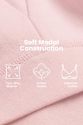 Fixed Padded Modal Maternity Bra with Support - Light Pink