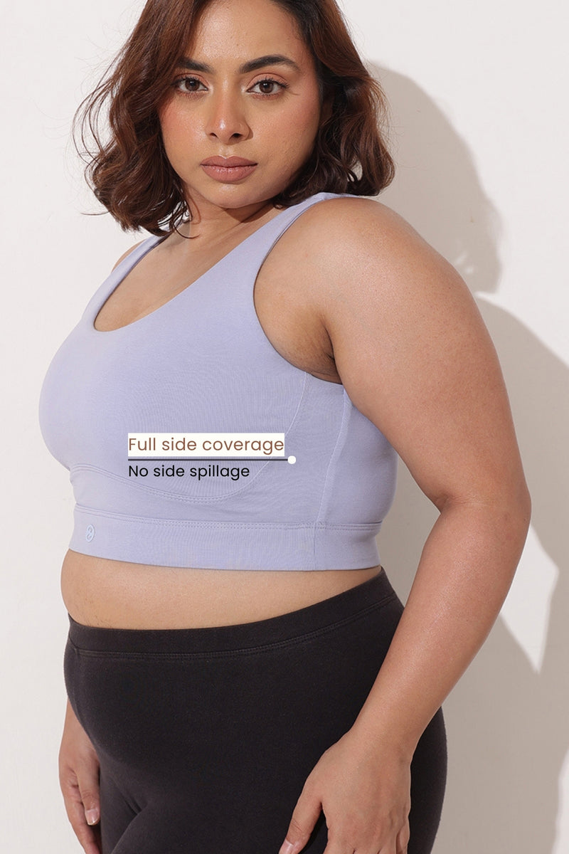 Sculpt & Lift Cotton Sports Bra - M-Blue