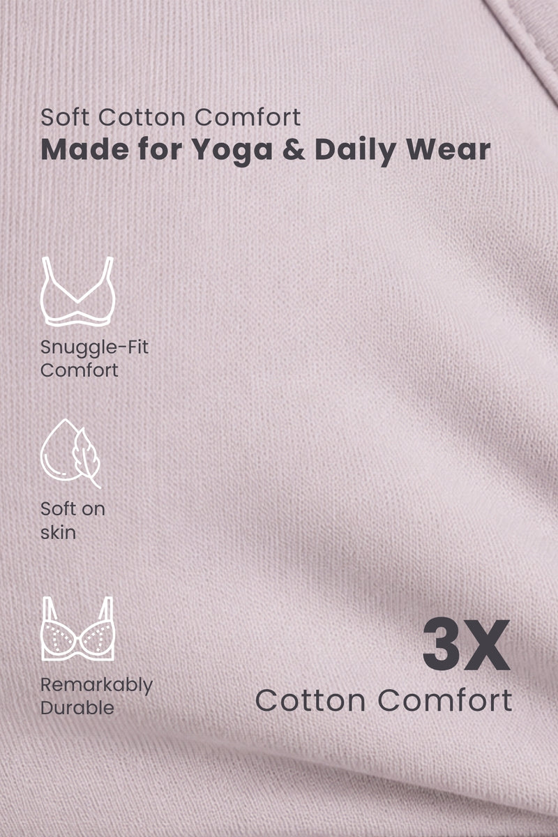 EasyMove non-padded Cotton Yoga Bra - Light Grey