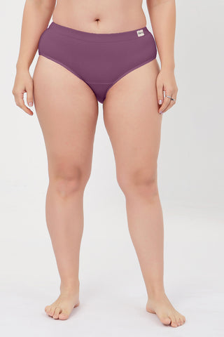 Sera Fine Rib Mid Rise Hipster Pack of 4 - (Skin, Pink, Purple, Black)