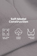 Fixed Padded Modal Maternity Bra with Support - Steel Grey