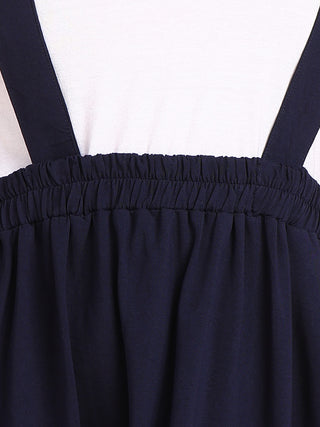 Midnight Blue 100% Cotton Jersey Maternity Skirt with Detachable Strap & Pockets