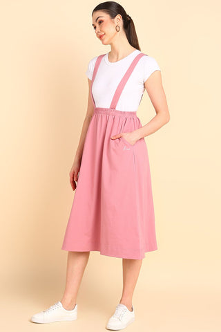 Pretty Pink 100% Cotton Jersey Skirt with Detachable Strap & Pockets