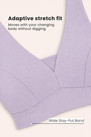 Natural Shape Wide Rib Bra - Lavender