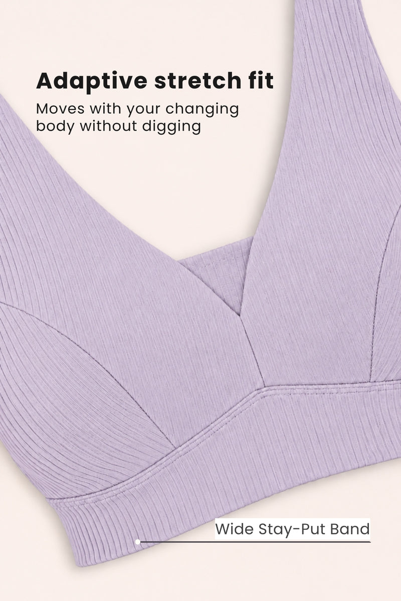 Natural Shape Wide Rib Bra - Lavender