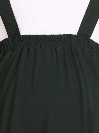 Bottle Green 100% Cotton Jersey Maternity Skirt with Detachable Strap & Pockets