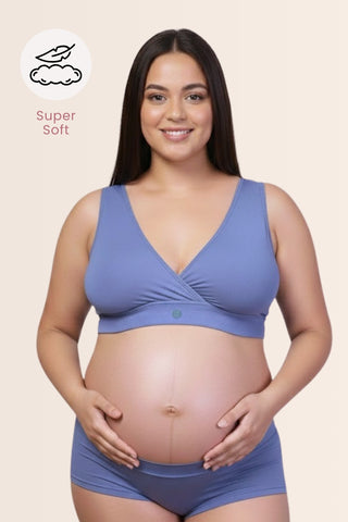 247 (Upgraded) Royal Blue Modal Padded Maternity Feeding Bra