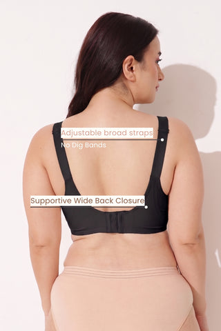 Sculpt & Lift Scallop Nursing Bra - Onyx