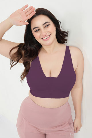 SecureFit Cotton Fixed-Pad Feeding Bra - Mauve Rose
