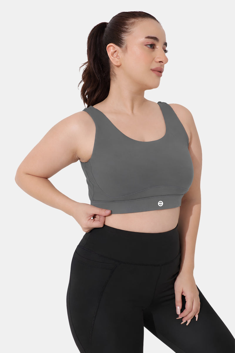 Sculpt & Lift Cotton Sports Bra - Grey