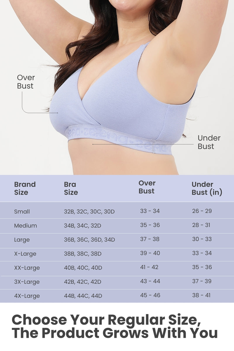 Zena Fine-Rib Bra - Soft Blue