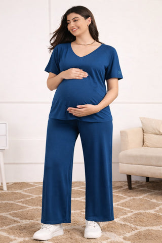 Deep Teal Maternity Palazzo Set