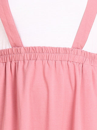 Pretty Pink 100% Cotton Jersey Maternity Skirt with Detachable Strap & Pockets