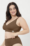 Lira Ribbed Cotton Nursing Padded Bra - Mocha