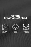 Lira Ribbed Cotton Nursing Padded Bra - Black