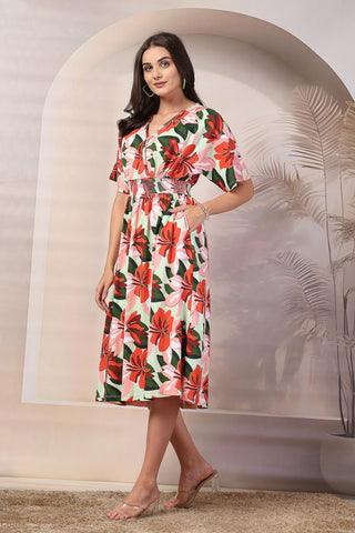 Fresh Floral Delight Maternity Zipless Feeding Dress