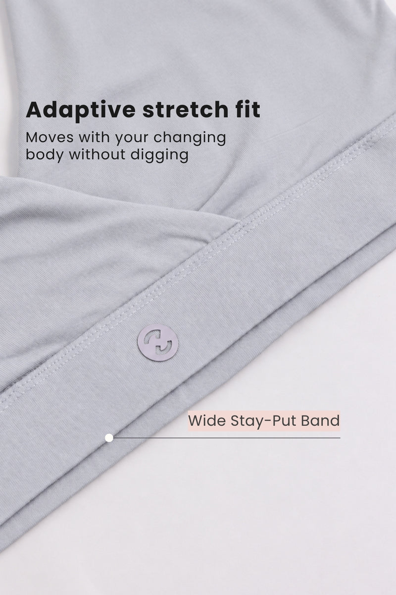 247 (Upgraded) Silver Grey Modal Padded Maternity Feeding Bra