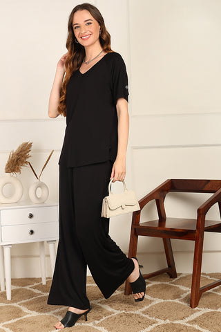 Black Maternity Palazzo Set