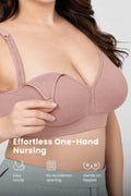 Lira Ribbed Cotton Nursing Padded Bra - Caramel